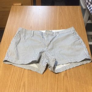 Low rise pinstriped shorts: brand is “Old Navy”